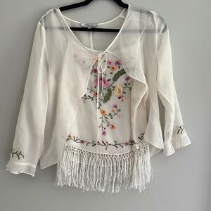 Silk Crochet Floral top